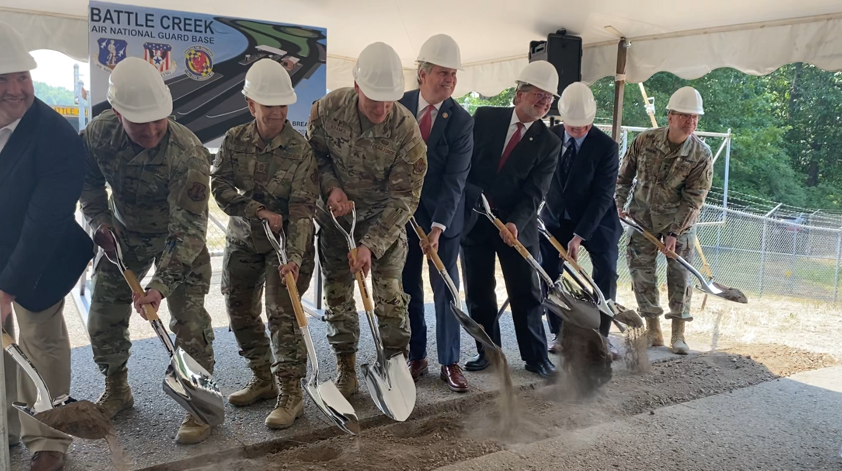 Battle Creek Air National Guard entrance groundbreaking