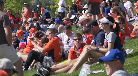 Fans gather for Broncos training camp