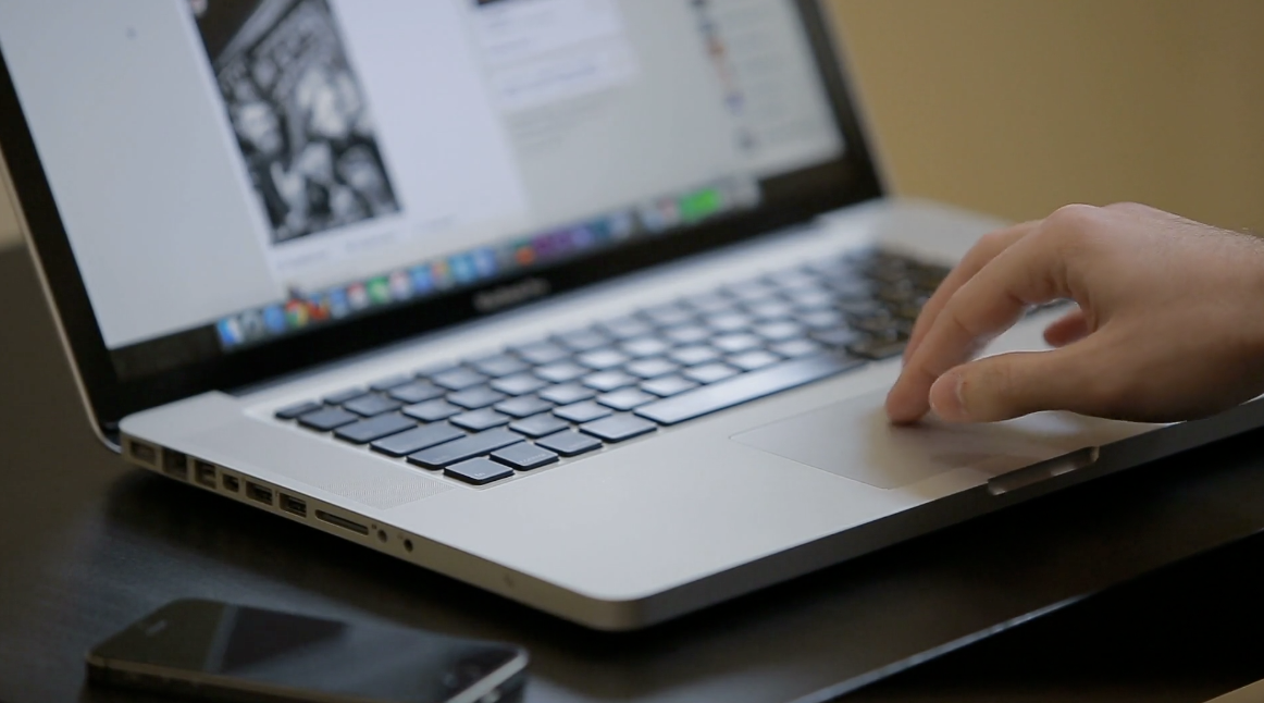 Person working on laptop computer