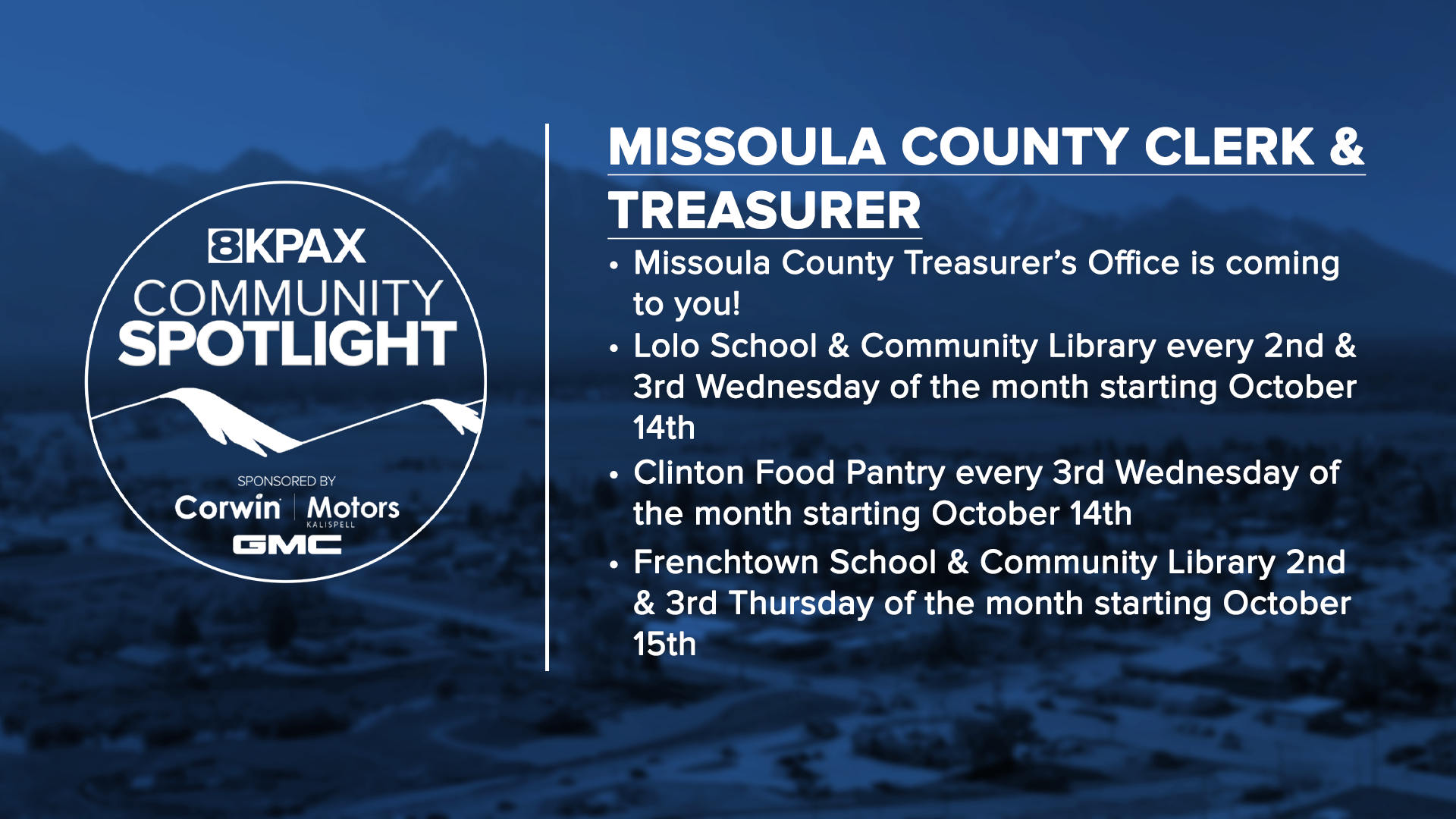 Missoula County Clerk and Treasurer’s Office Expands Services to Neighboring Communities