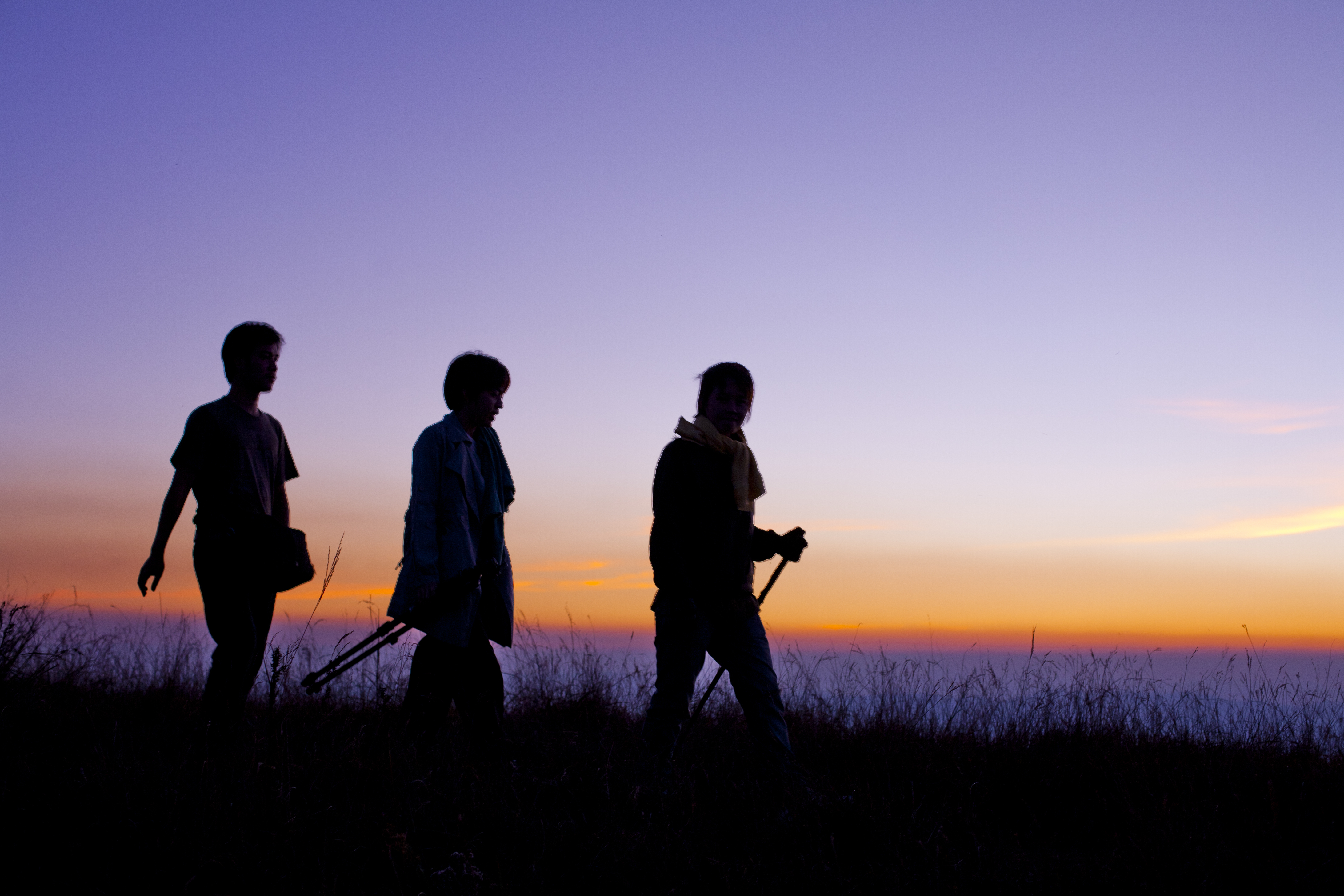 Generic hiking, hiking dusk, hiking night