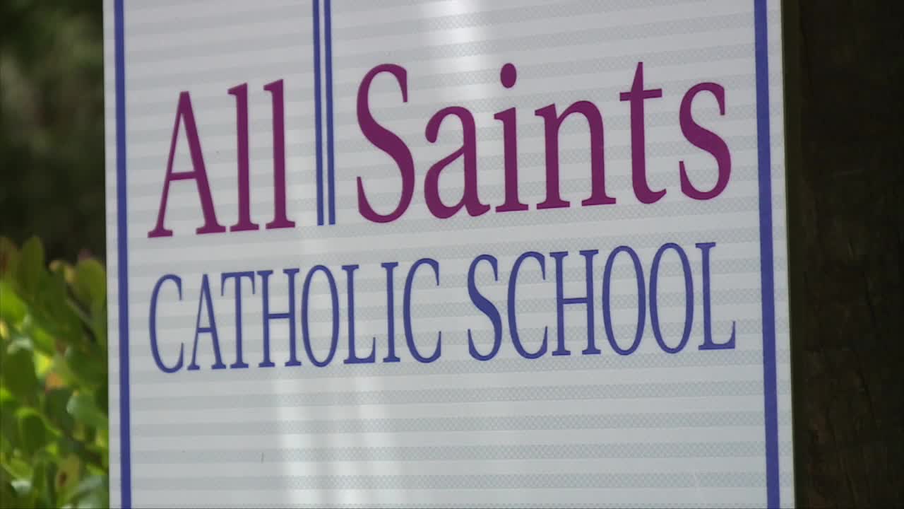 All Saints Catholic School sign in Jupiter