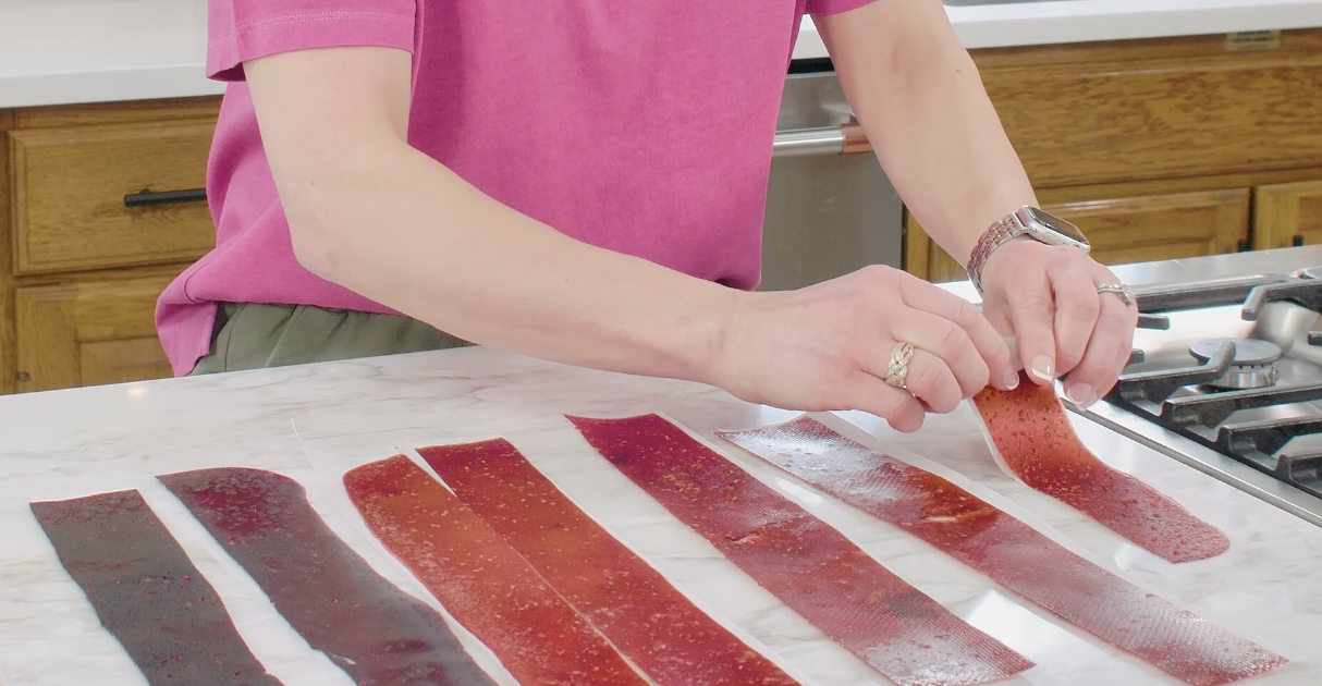 Fruit leather roll-ups