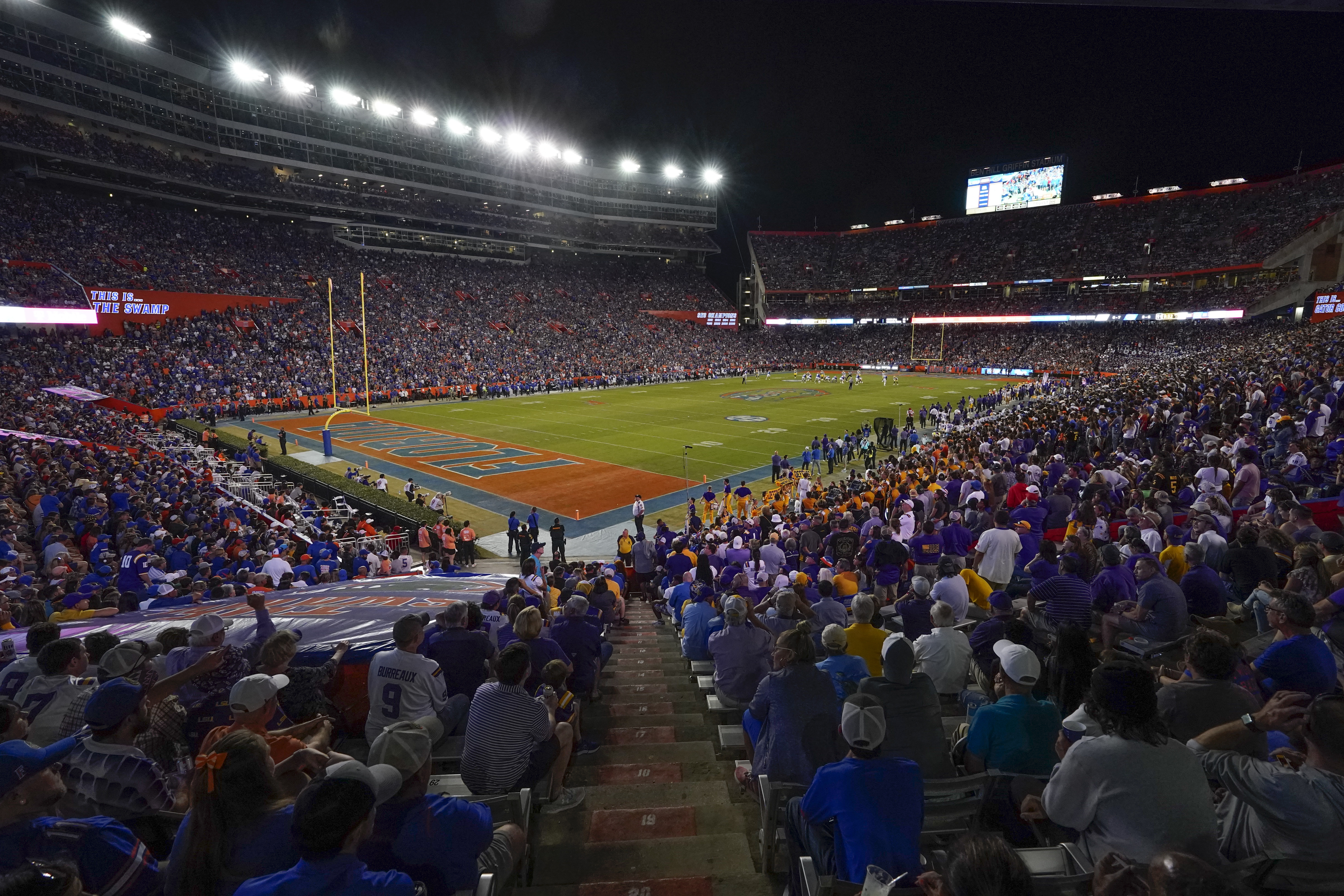 Fans watch LSU Tigers at Florida Gators, Oct. 15, 2022