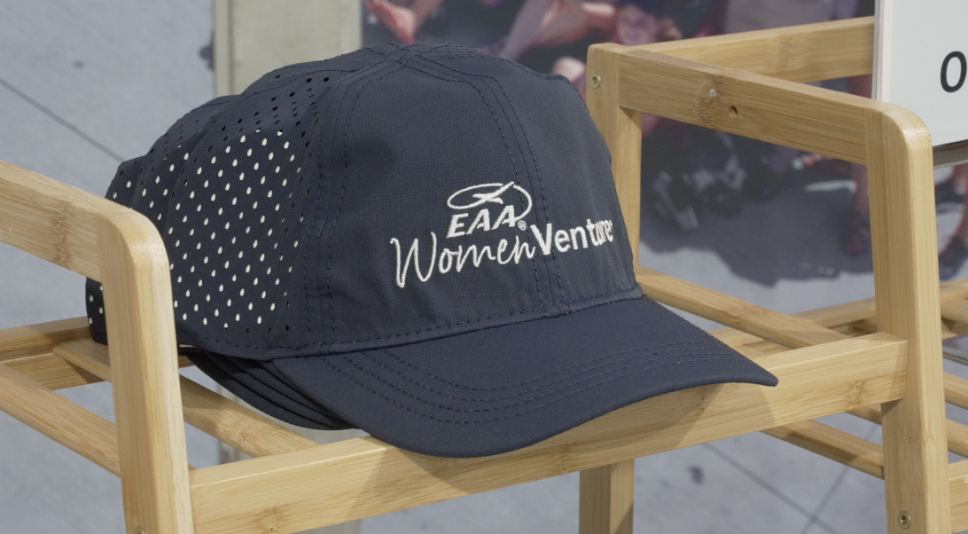 A ball cap at the WomenVenture tent for sale.