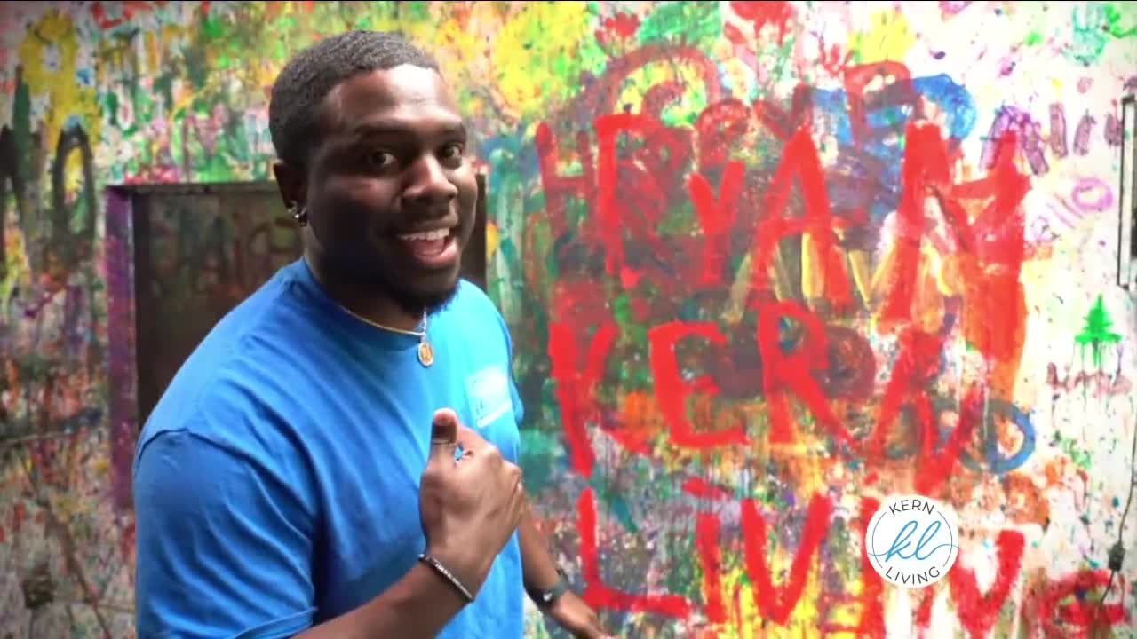 Ryan Nelson in the Paint Room at Brainy Actz Escape Rooms