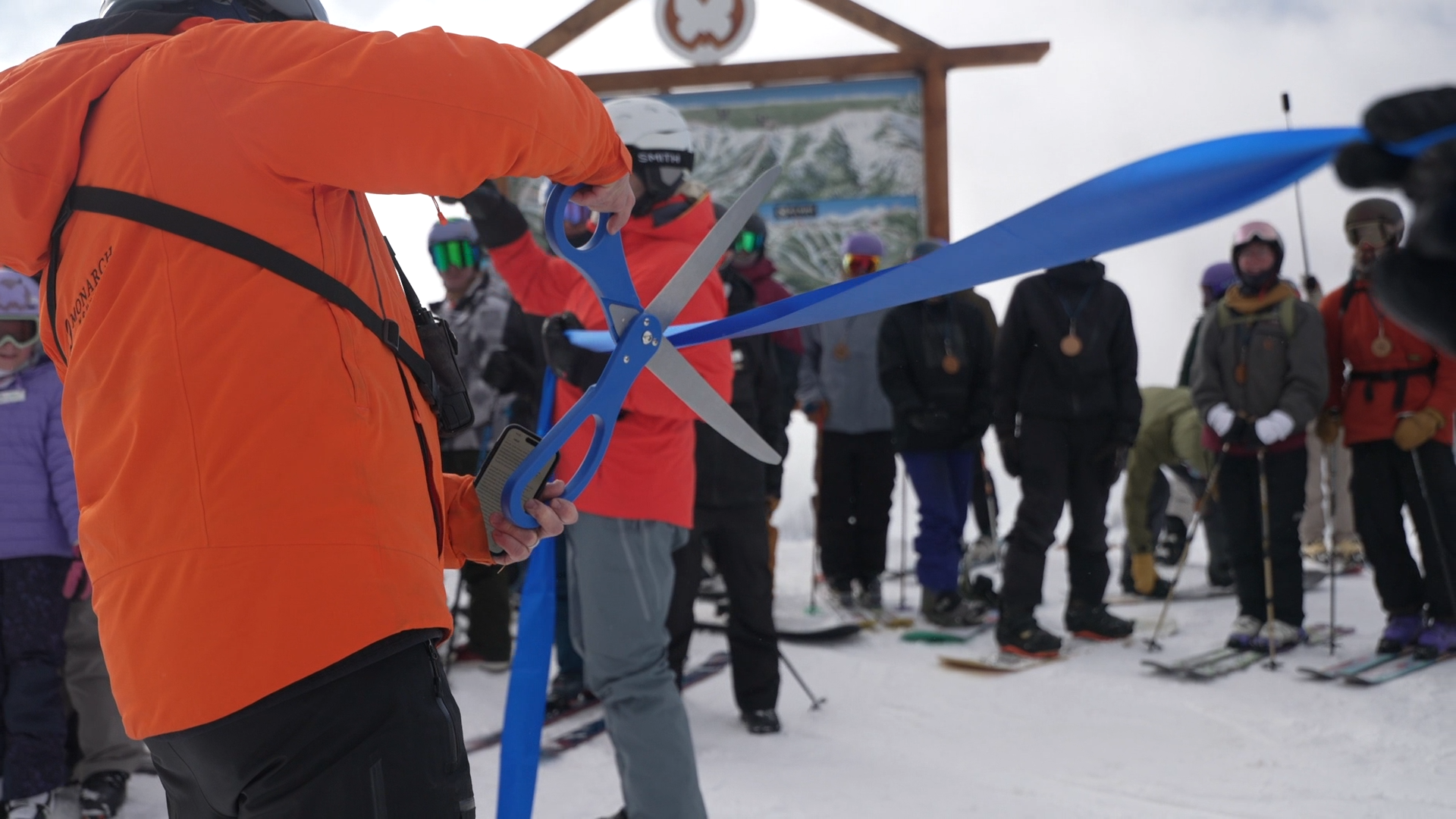 CR1591 ski no name basin monarch mountain ribbon cutting