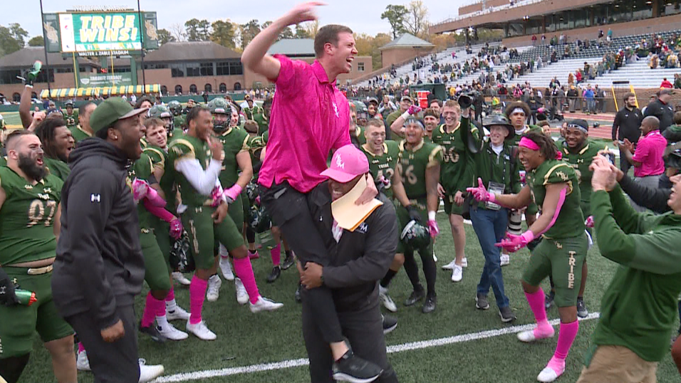 William and Mary football celebration