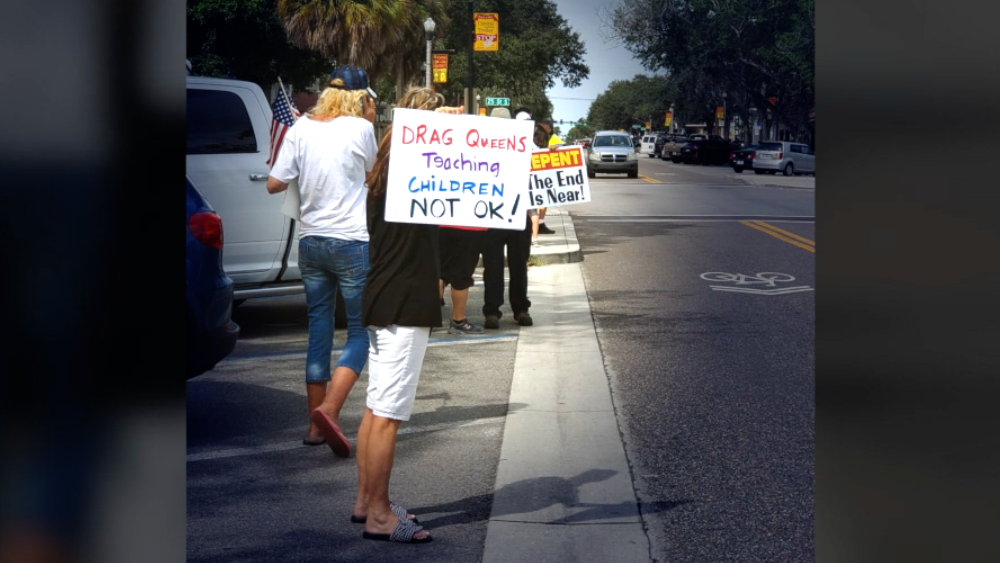 Draq Queen Story Hour protest