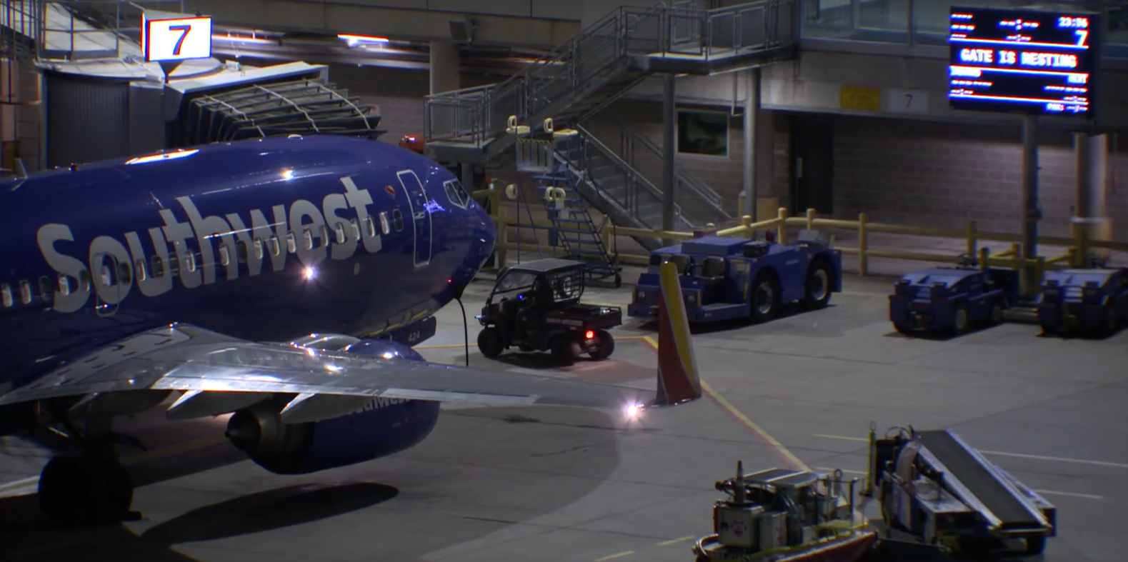 Southwest aircraft hit by gunfire