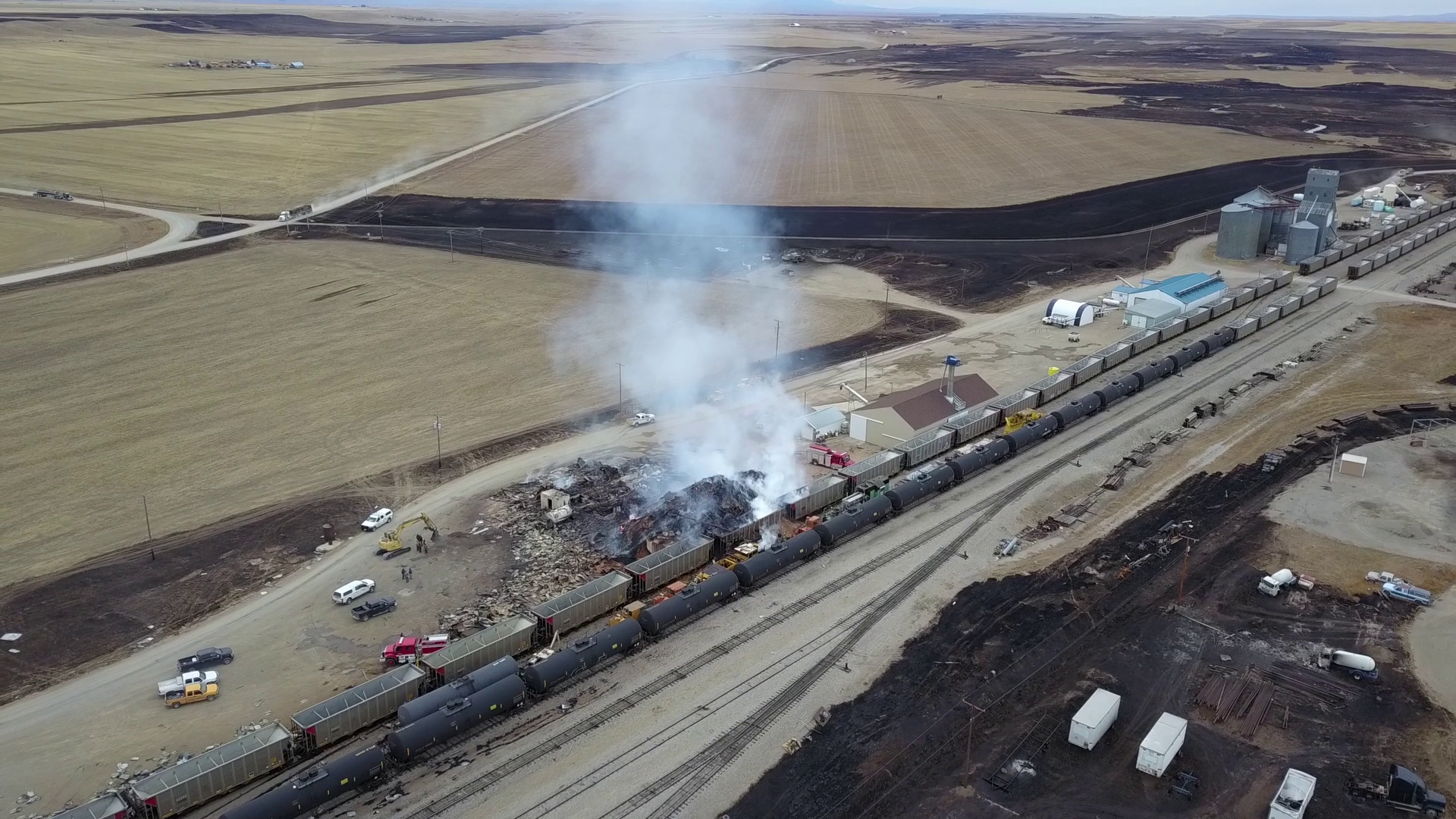 Town of Denton reeling from loss of homes and grain elevators