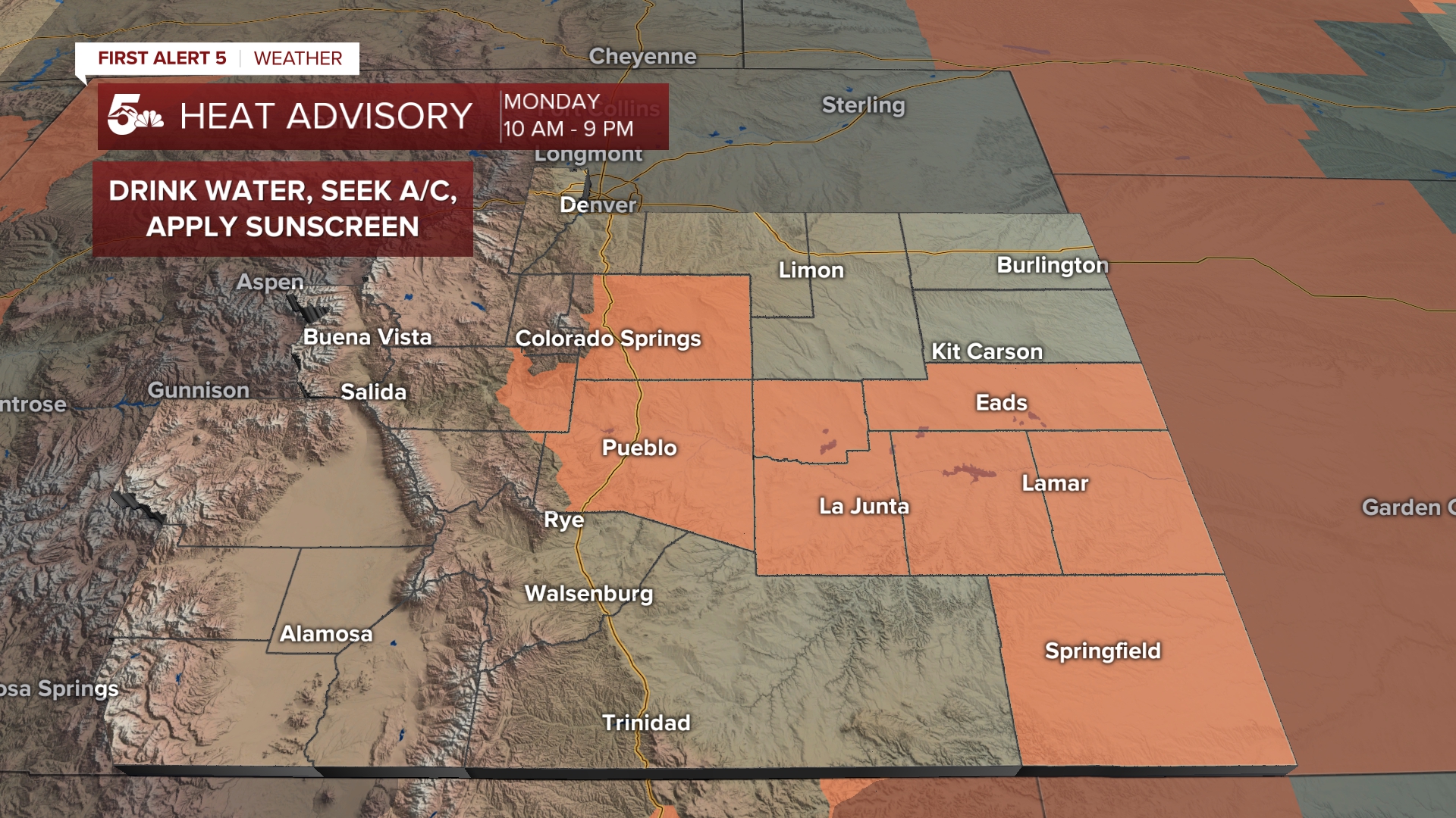 Heat Advisories in place on Monday in southern Colorado