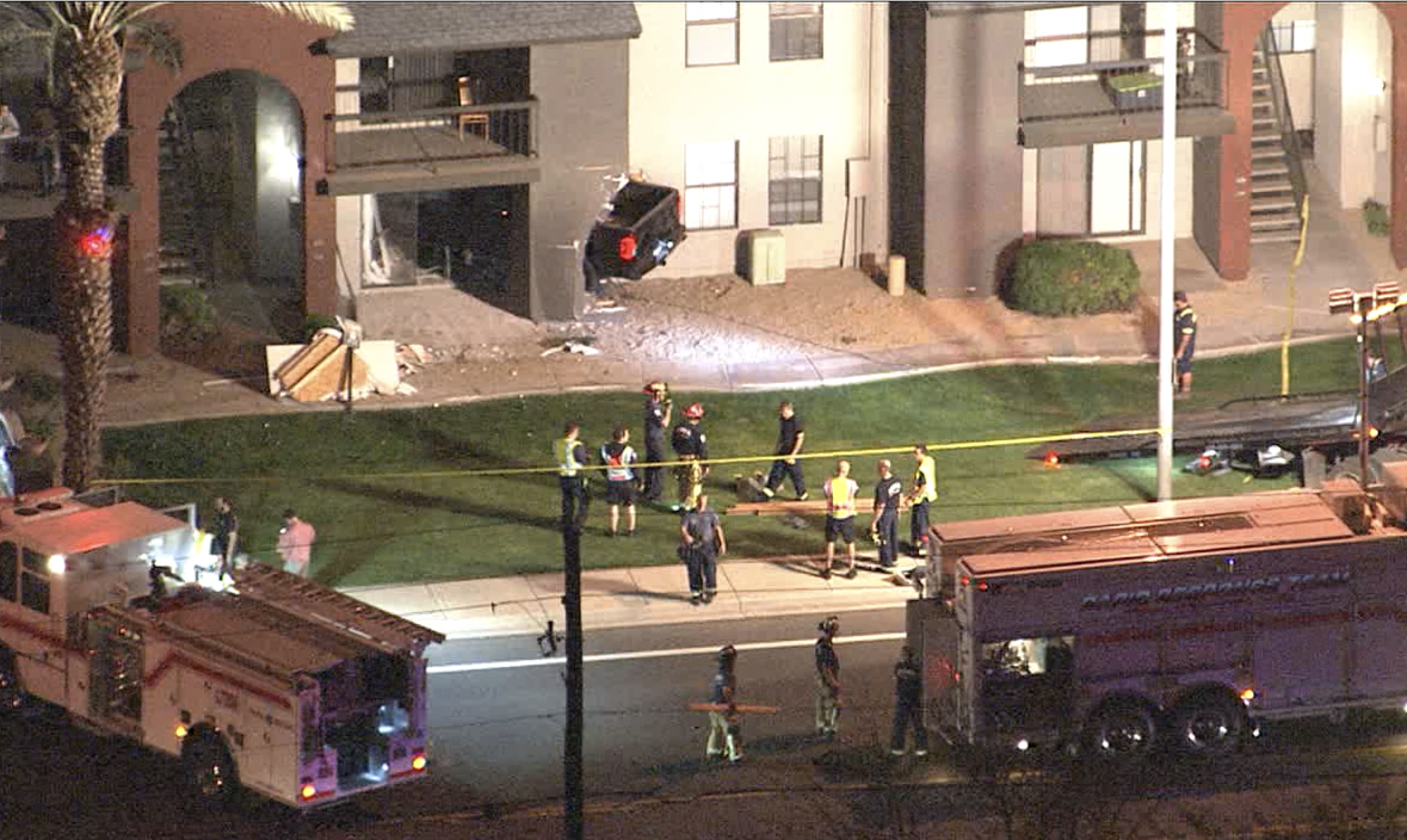 Truck into Mesa apartment complex