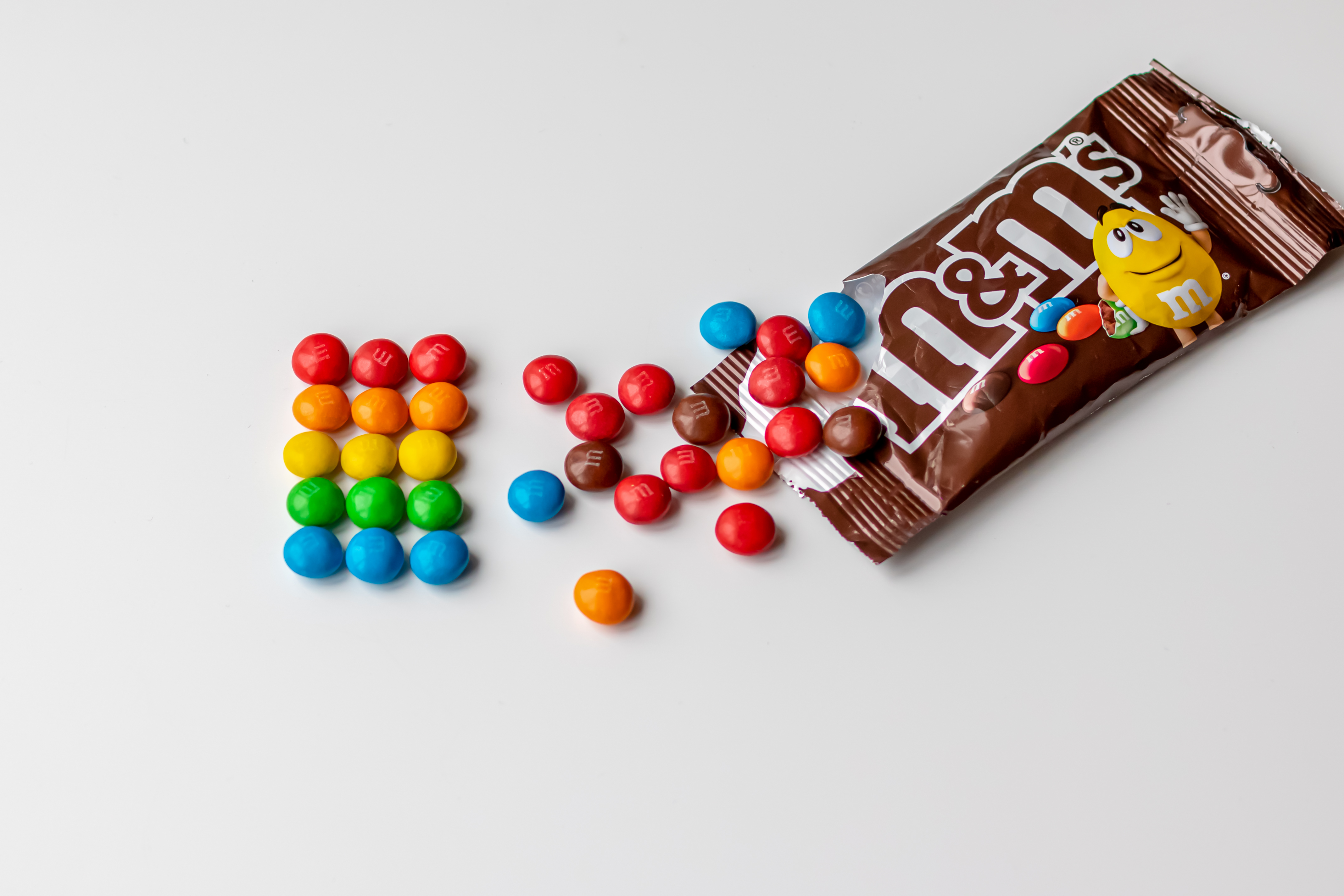 An open bag of M&Ms