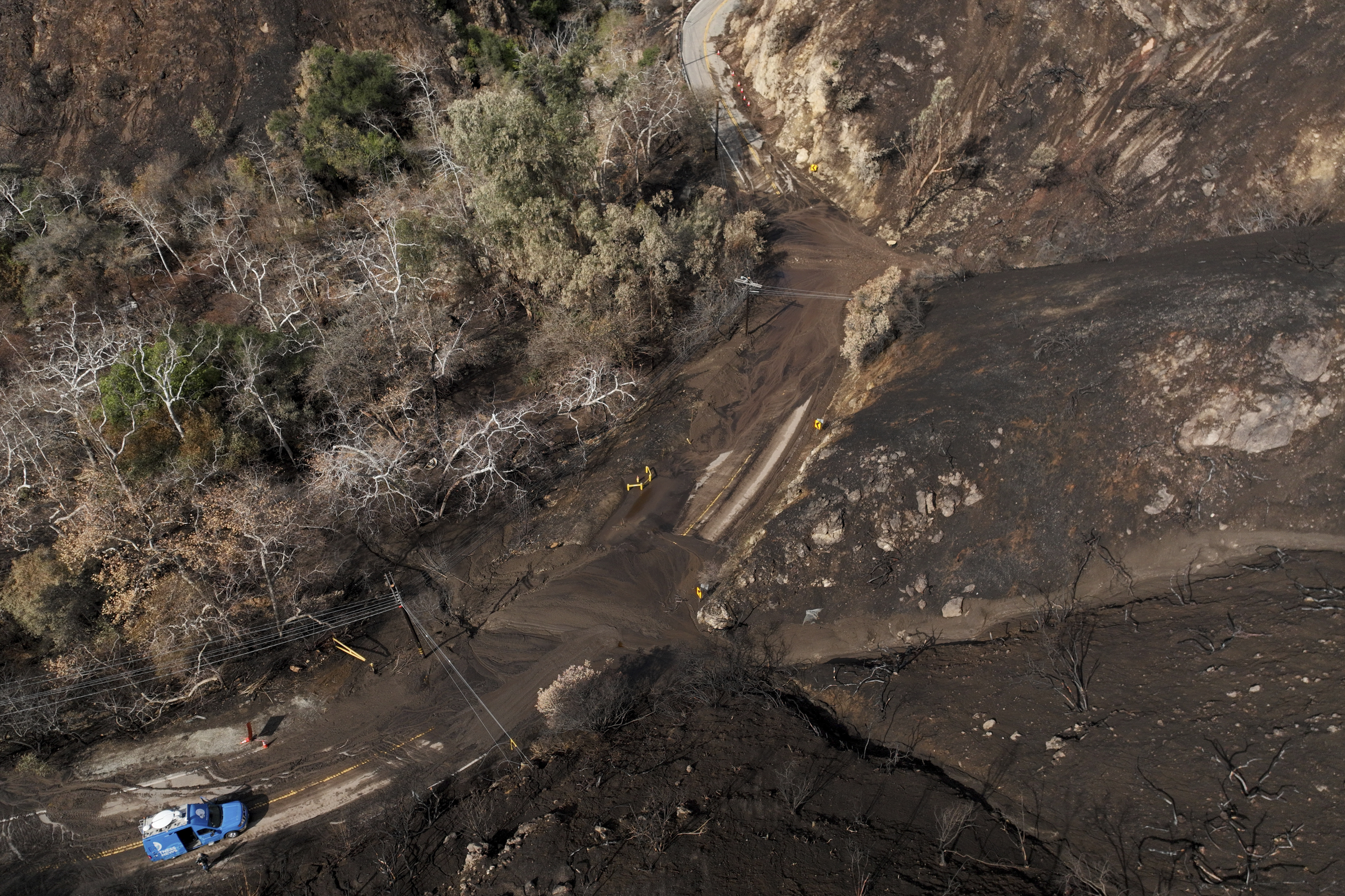 California Wildfires -- rain and mudslides 1/27/25