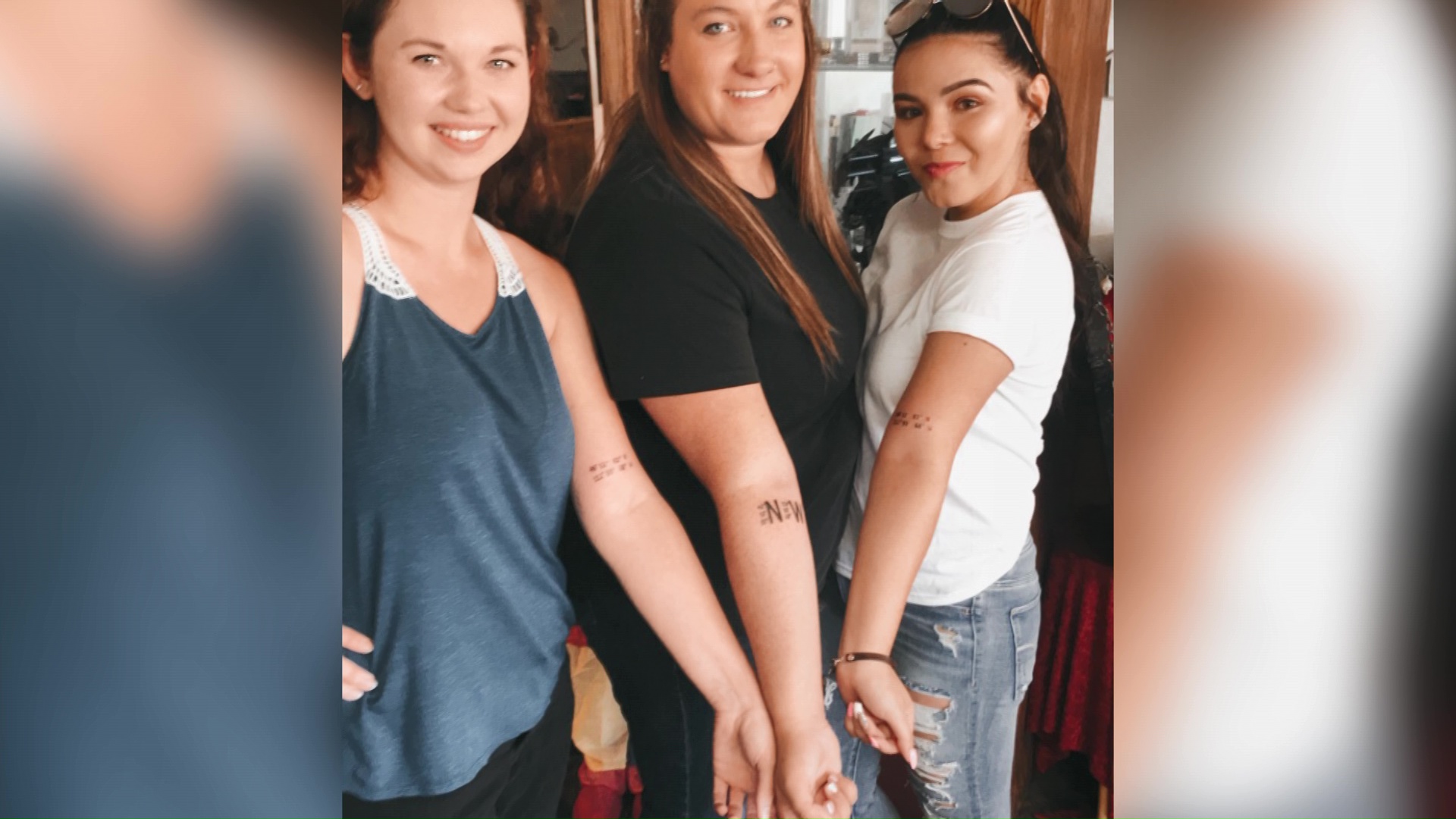 "We decided on getting a tattoo of the camp coordinates on our arms," said Caitlin Walsh.