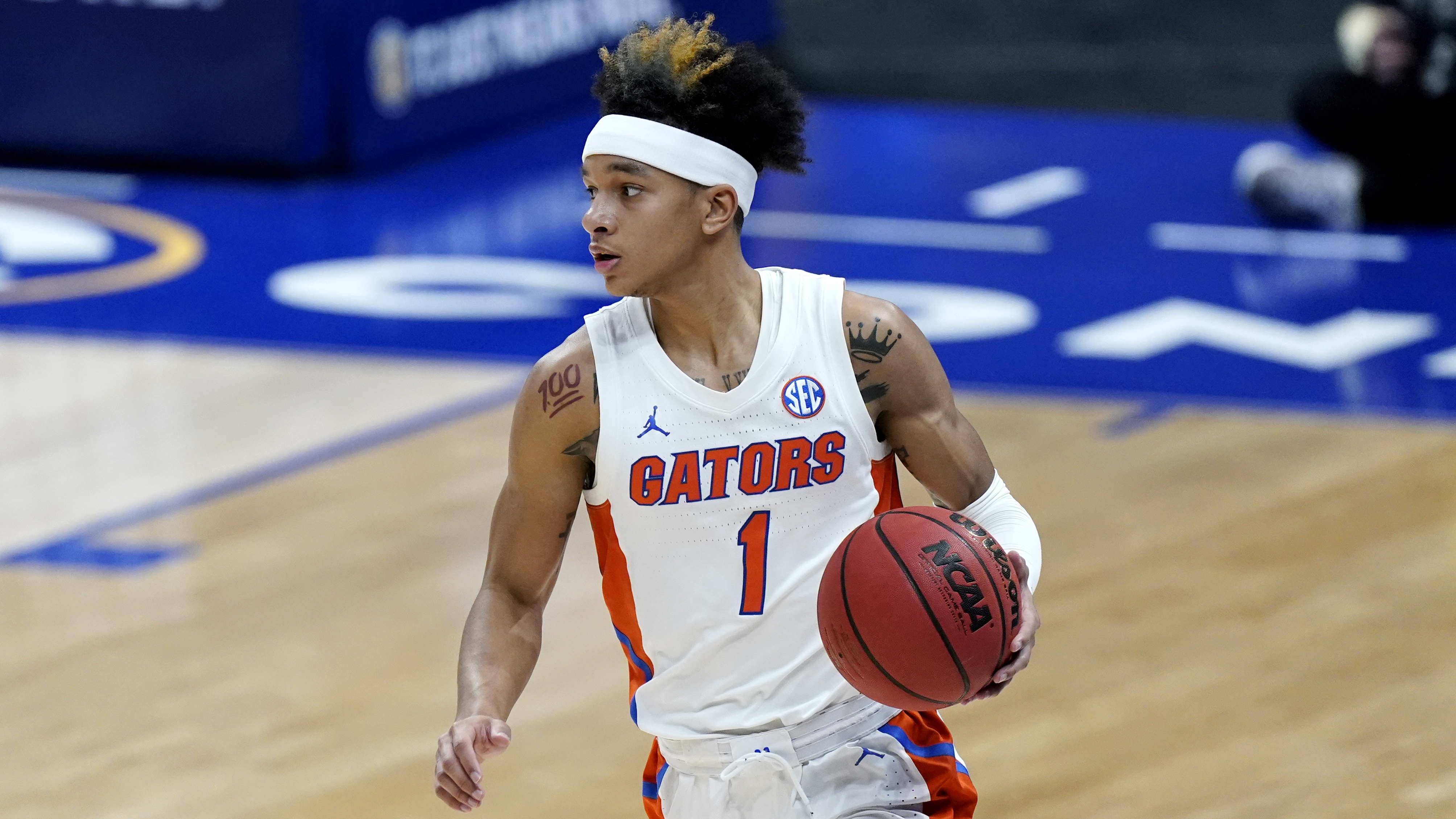 Florida Gators guard Tre Mann vs. Vanderbilt Commodores in 2021 SEC Tournament