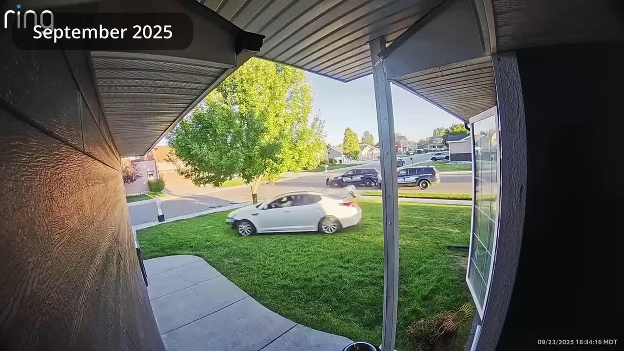Billings car in lawn 
