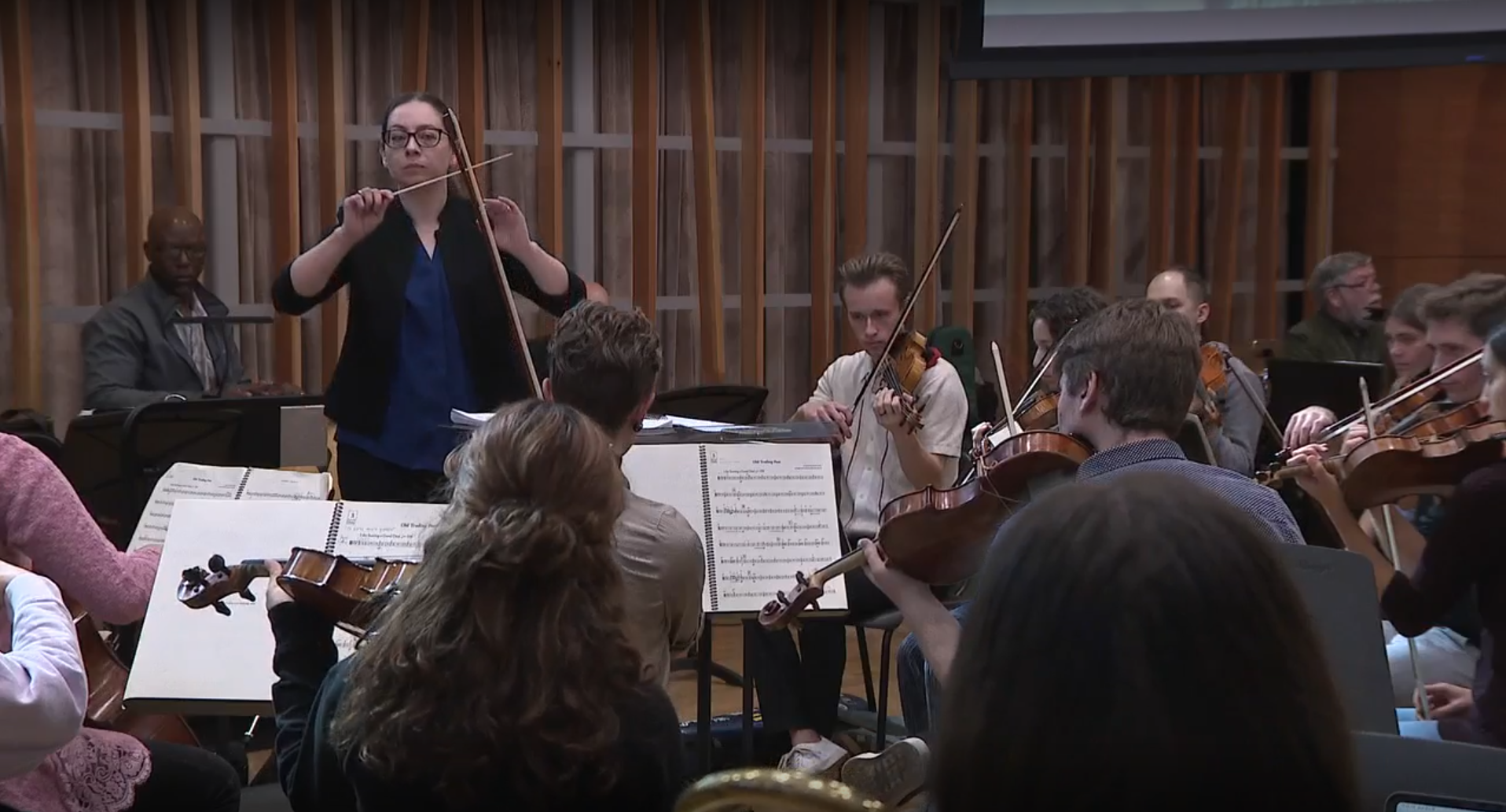 CU Boulder orchestra rehearsing Song of Pueblo