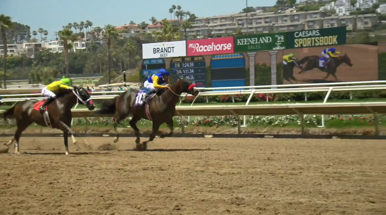 Horses racing at Del Mar