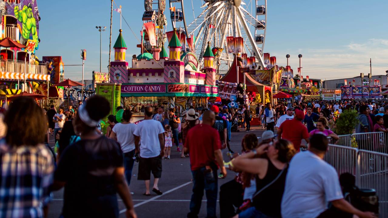 Arizona State Fair | Rides and row of food vendors