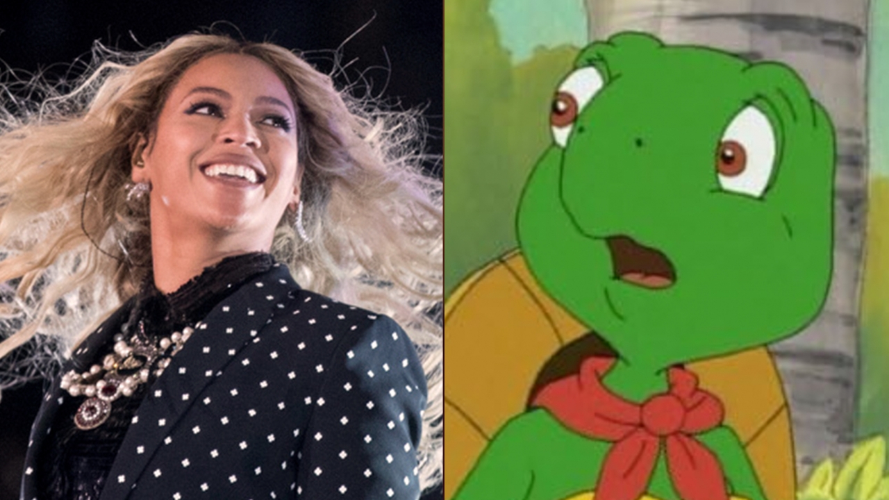 Beyoncé is pictured next to an image from "Franklin."