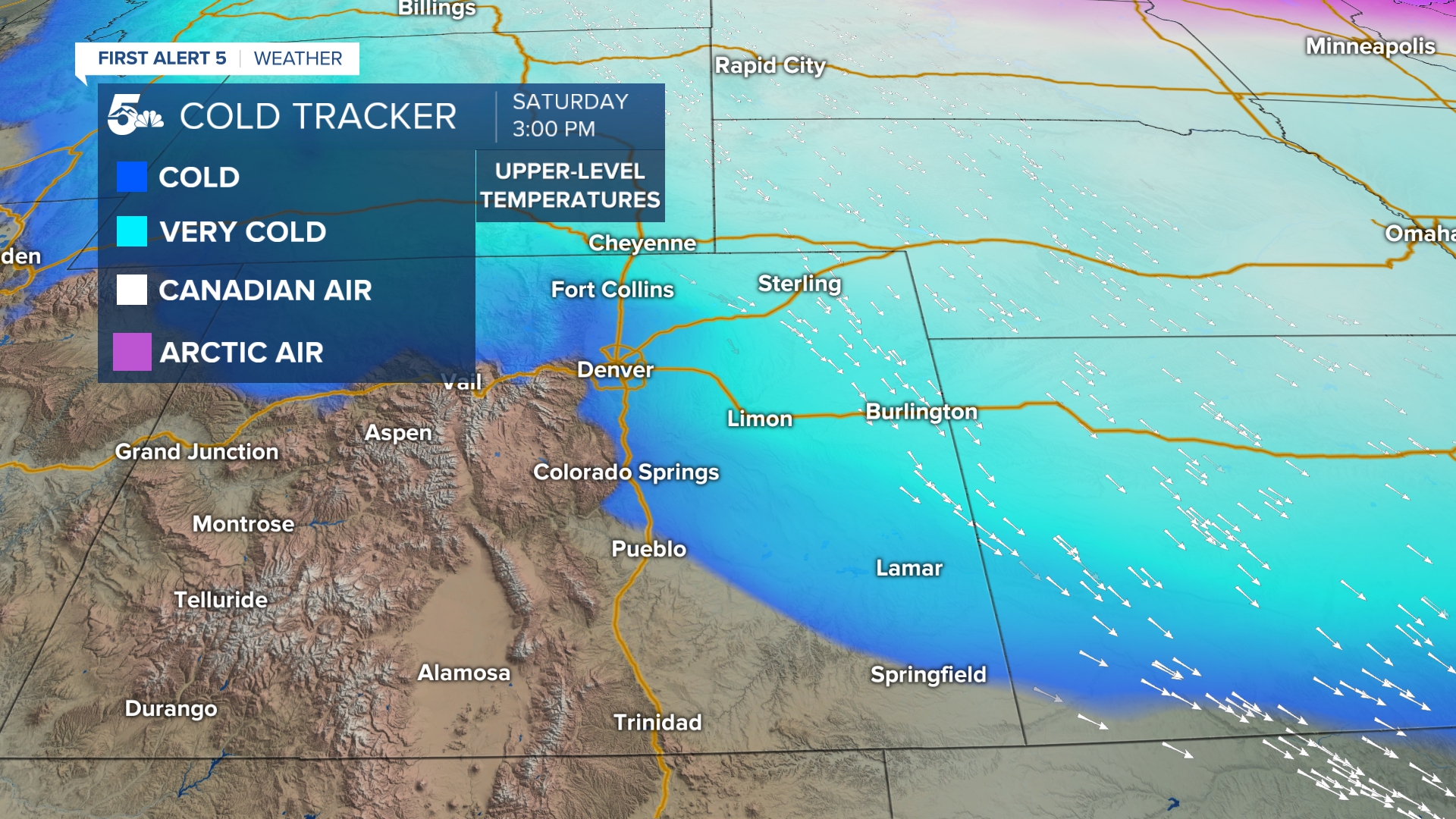 Cold upper-level air in Colorado Springs on Saturday afternoon