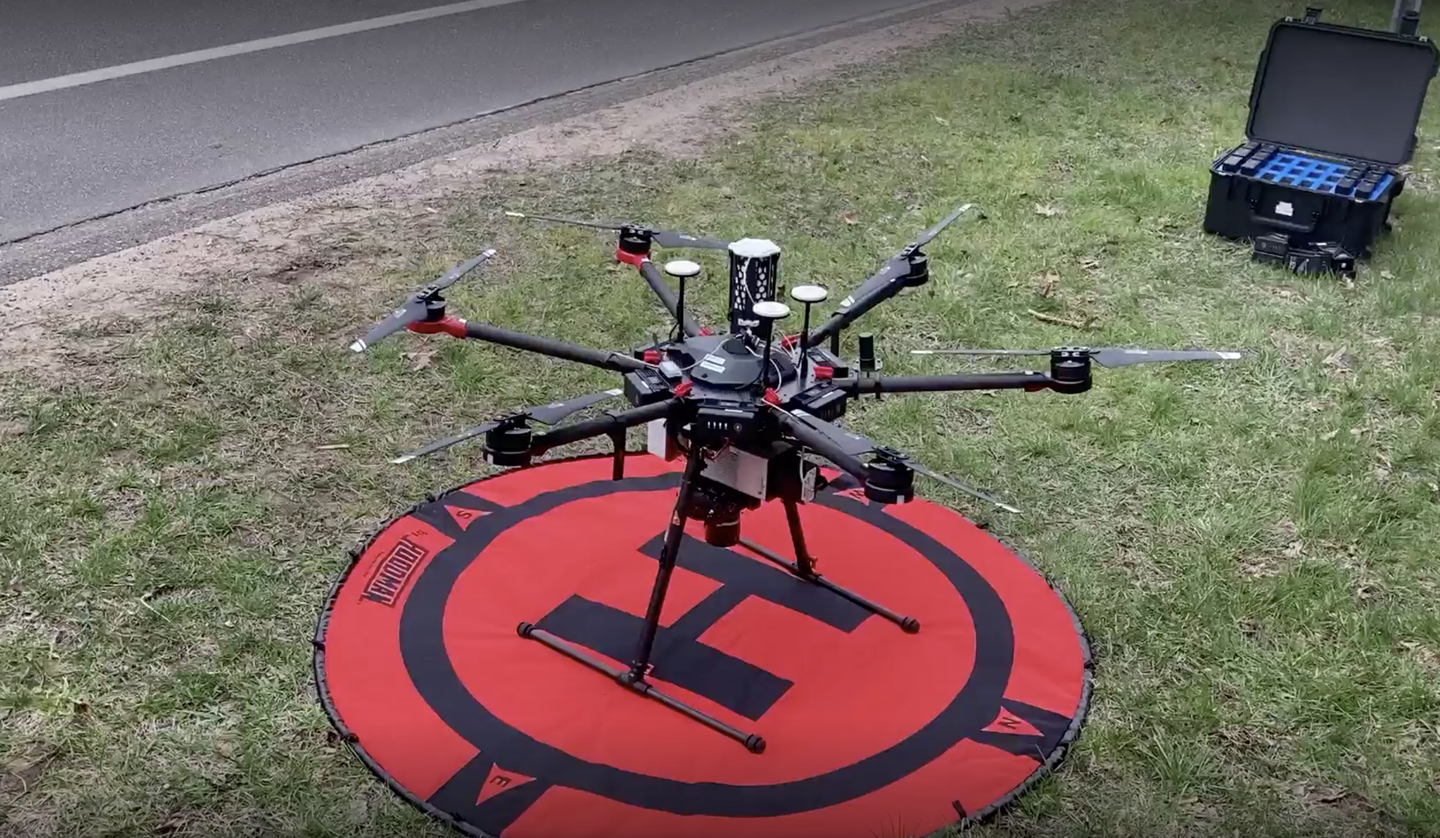 Drone getting ready to launch