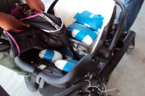 Drugs hidden in car seat