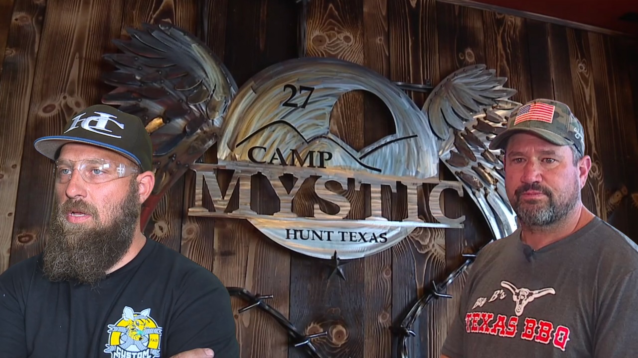 The Camp Mystic sign at Big B's Texas BBQ by Custom Customs' youth welders