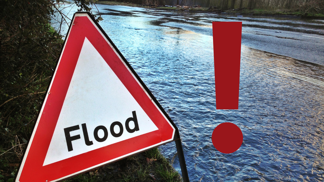 Flooding sign warning