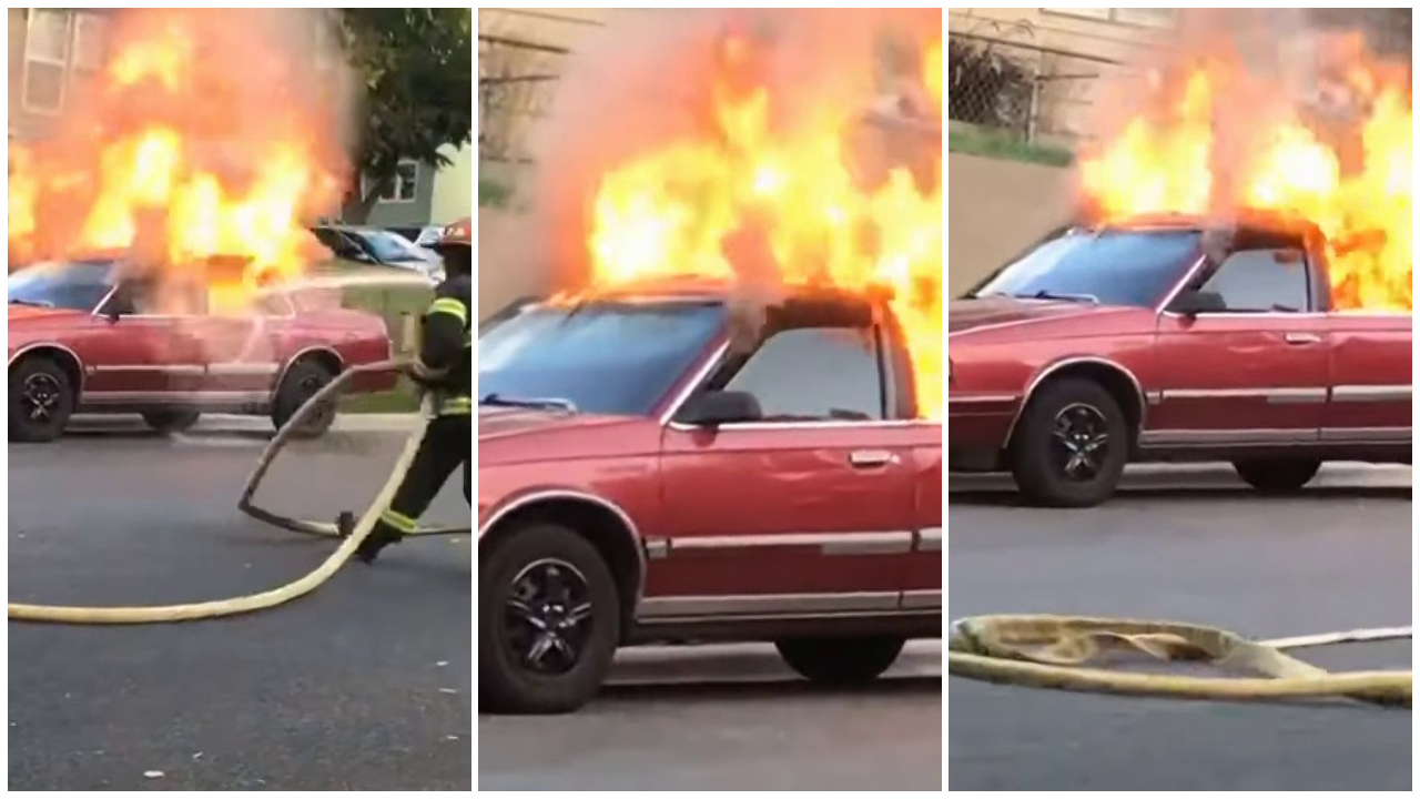 car fire  Jaxson Martin