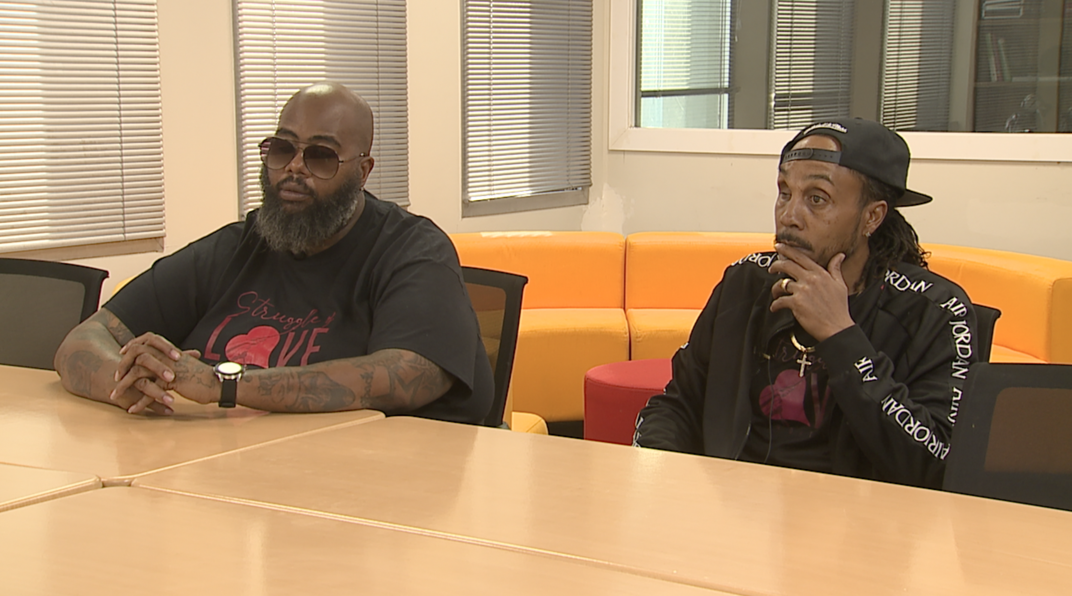 Violence prevention specialist Jason McBride with Struggle of Love founder Joel Hodges 