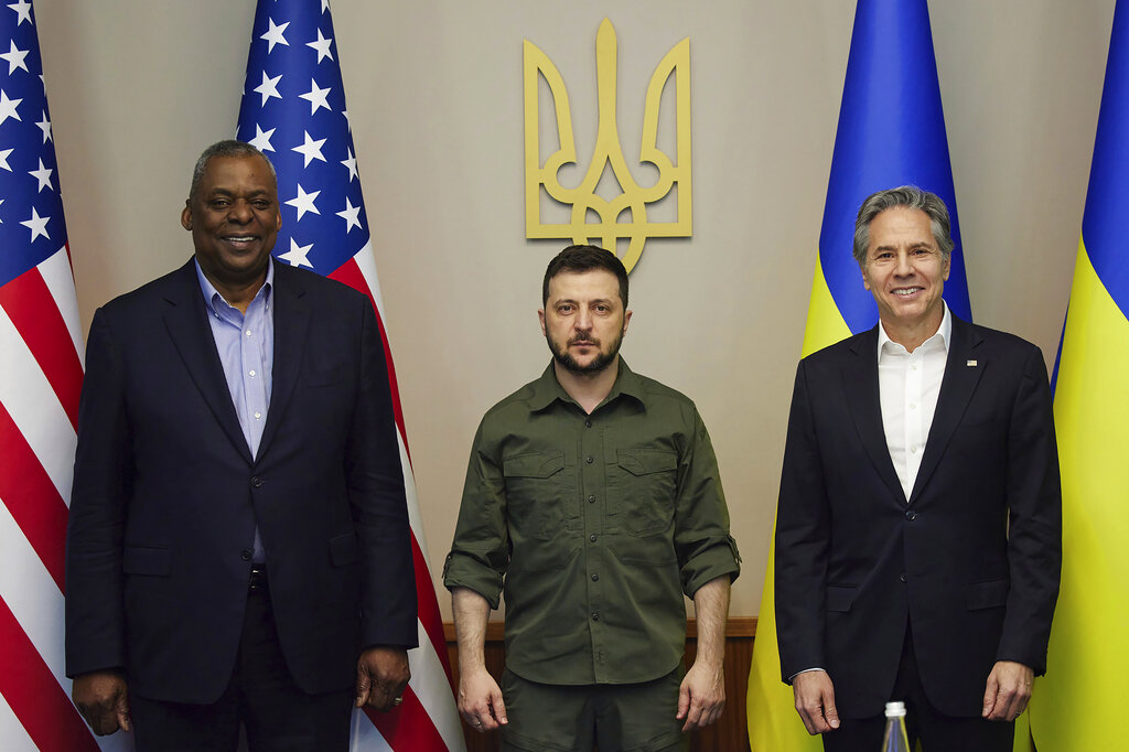 Lloyd Austin, Antony Blinken, Volodymyr Zelenskyy