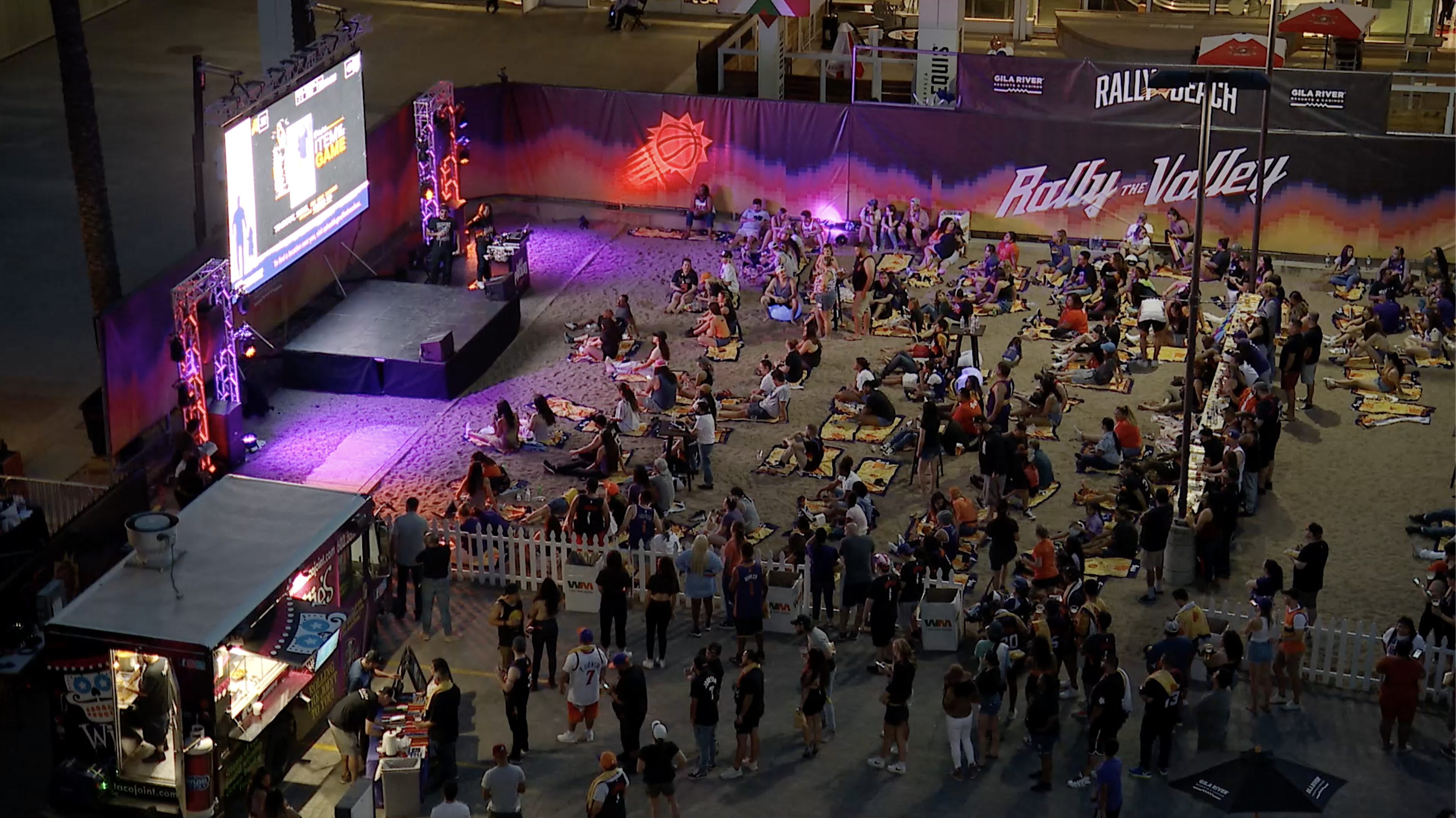 Suns fans at Rally Beach 