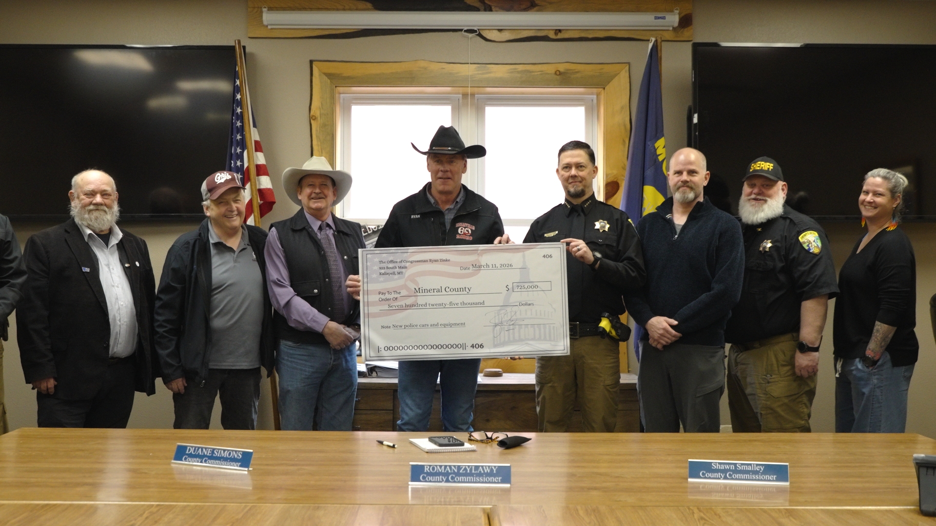 Mineral County Sheriff's Office, Congressman Ryan Zinke 