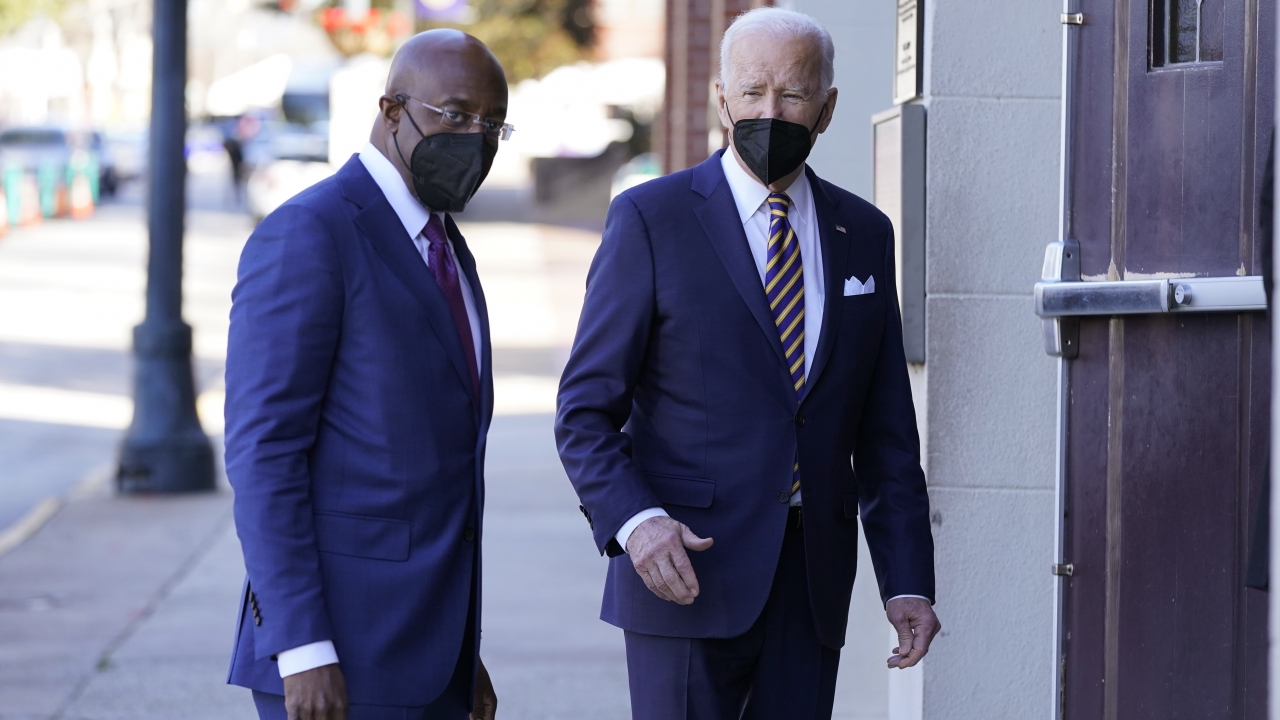 President Joe Biden and Sen. Raphael Warnock