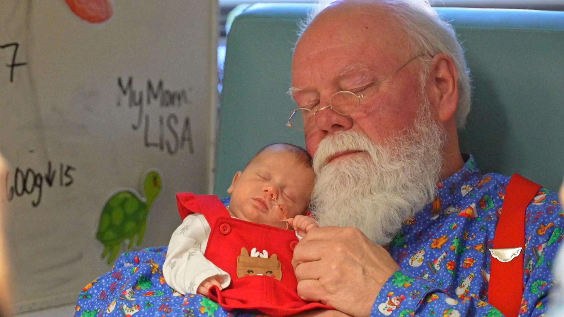 Santa visits NICU, Dec. 2024