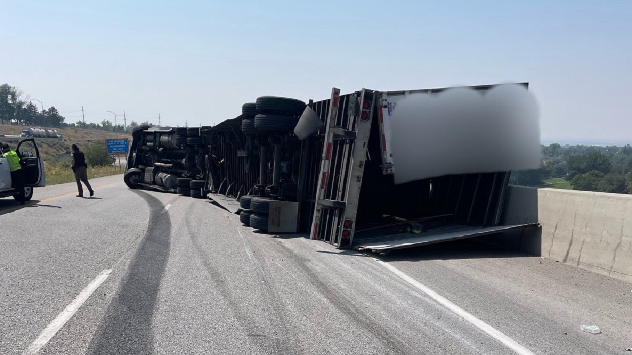 Rolled semi-truck shuts down I-80 from Parley's Canyon 