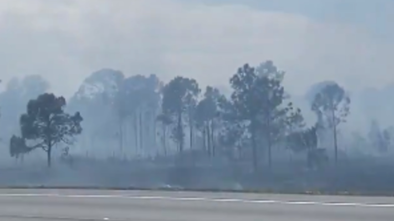 A brush fire shuts down all lanes of Florida's Turnpike in Palm City on March 19, 2021.jpg