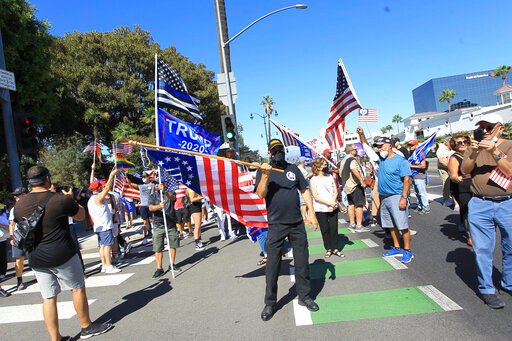 A Trump Rally is seen in Beverly Hills - 8/29/20