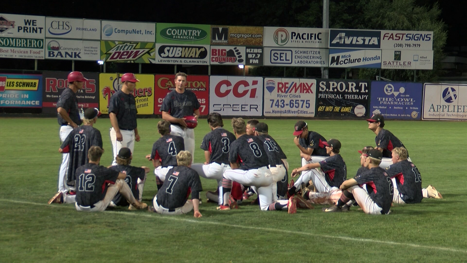 Bozeman Bucks huddle up one last time at the Northwest Regional tournament