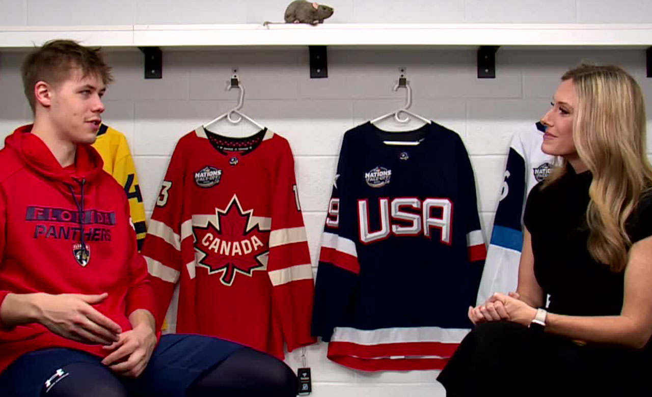 Sandis Vilmanis of the Florida Panthers speaks with WPTV anchor Meghan McRoberts about his upcoming Olympic debut for Team Latvia.
