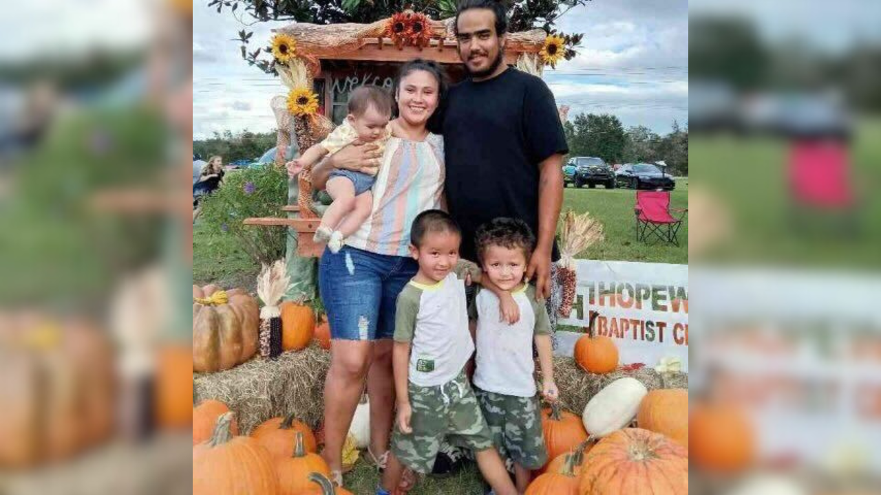 Angel Lopez and Veronica Bermudez with kids