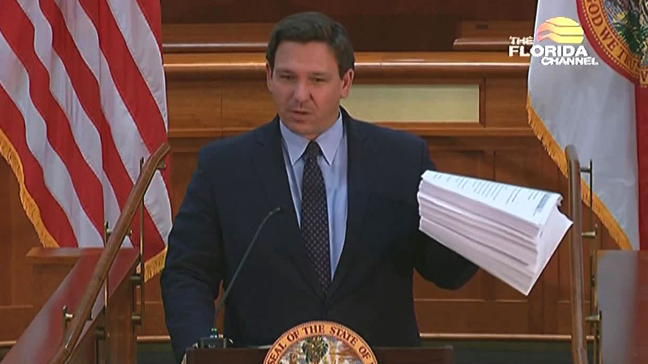 Gov. Ron DeSantis speaks about federal vaccine rules under OSHA