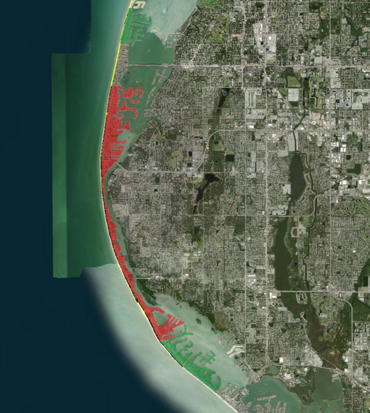 Coutesy Pinellas County red shows area without signed easements.png