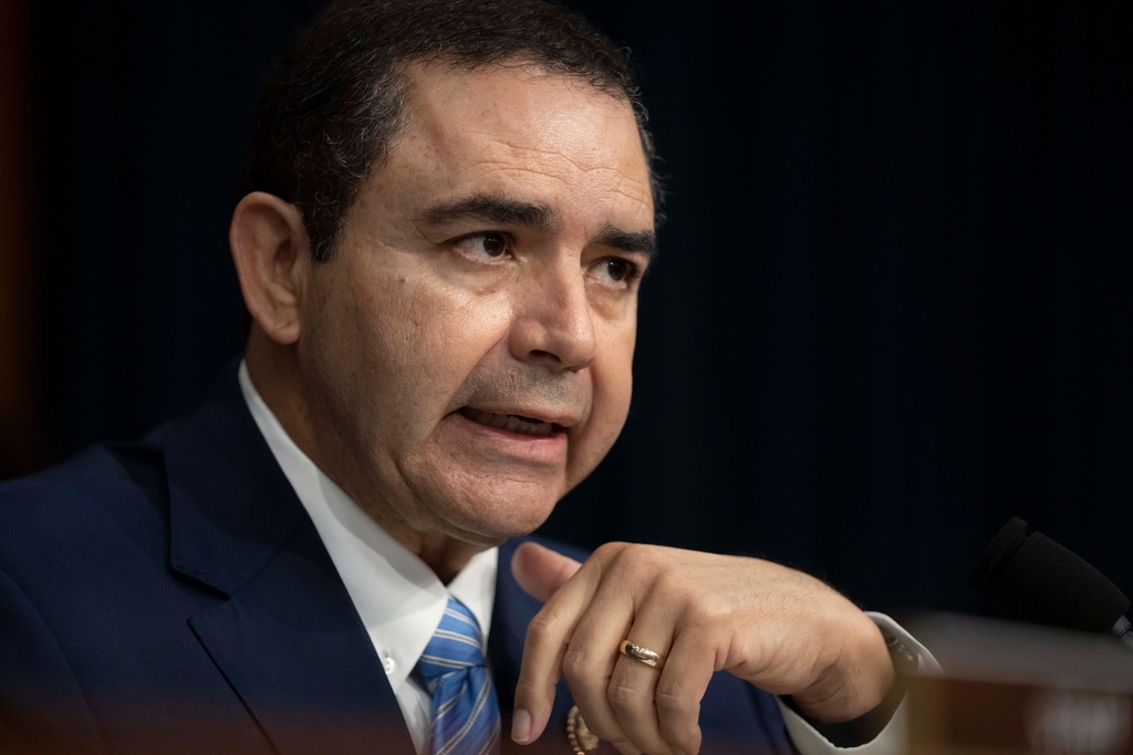 Rep. Henry Cuellar, D-Texas, speaks during a hearing of the Homeland Security Subcommittee of the House Committee on Appropriations on Capitol Hill, April 10, 2024, in Washington. 