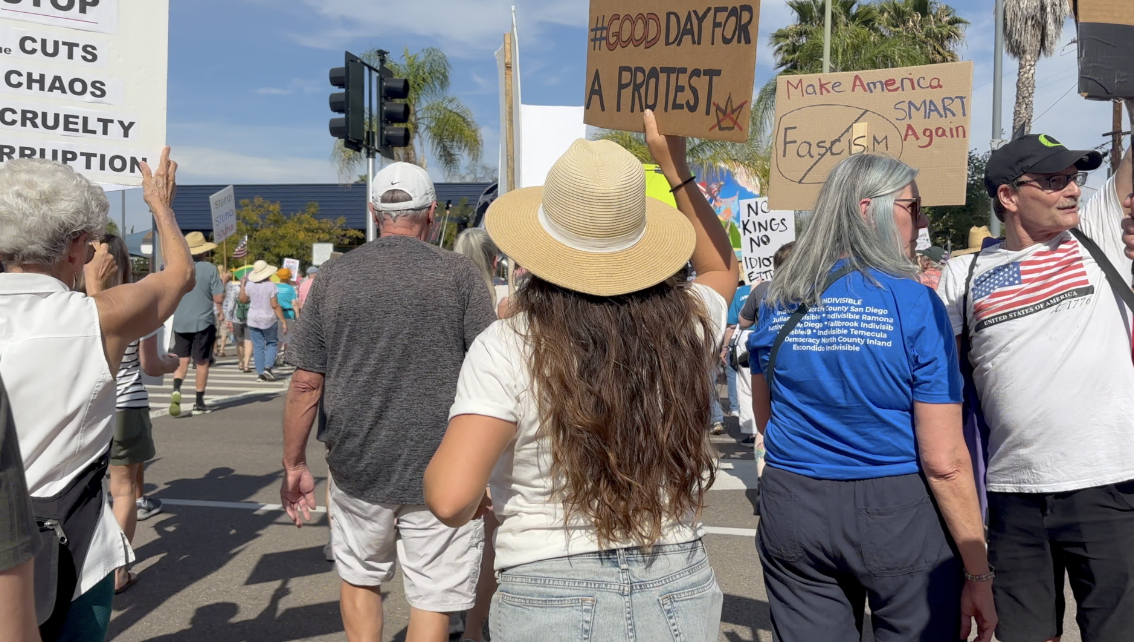 Escondido protesters gathered for No Kings rally to push back against local policies