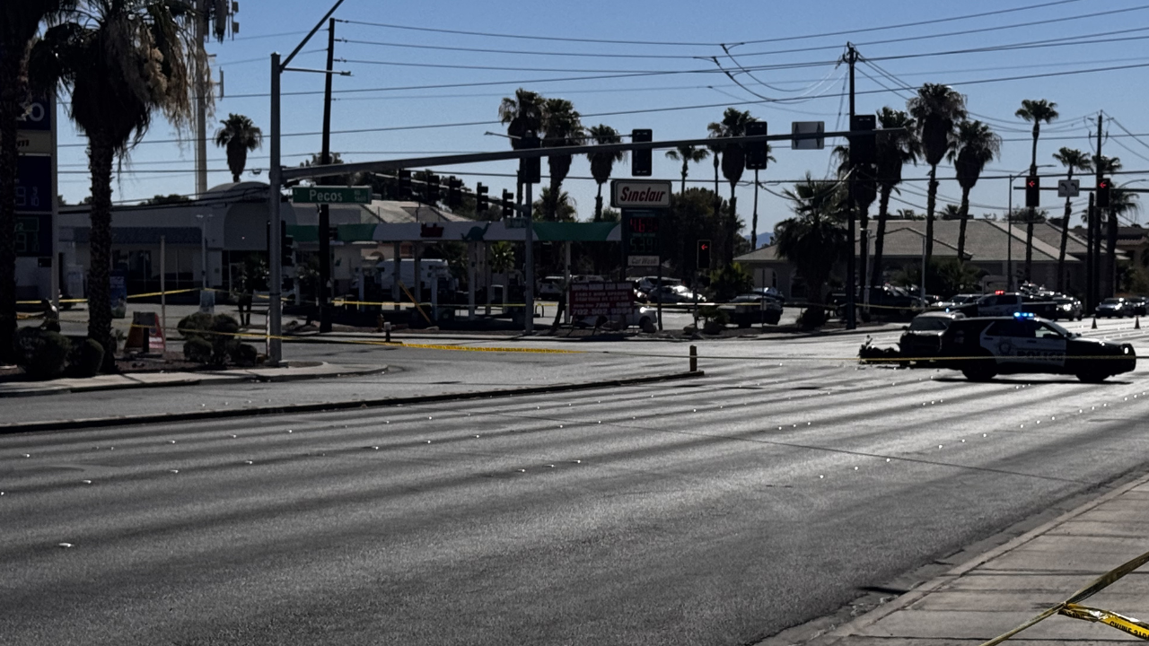 LVMPD investigating crash at Pecos, Russell that leaves motorcylist dead