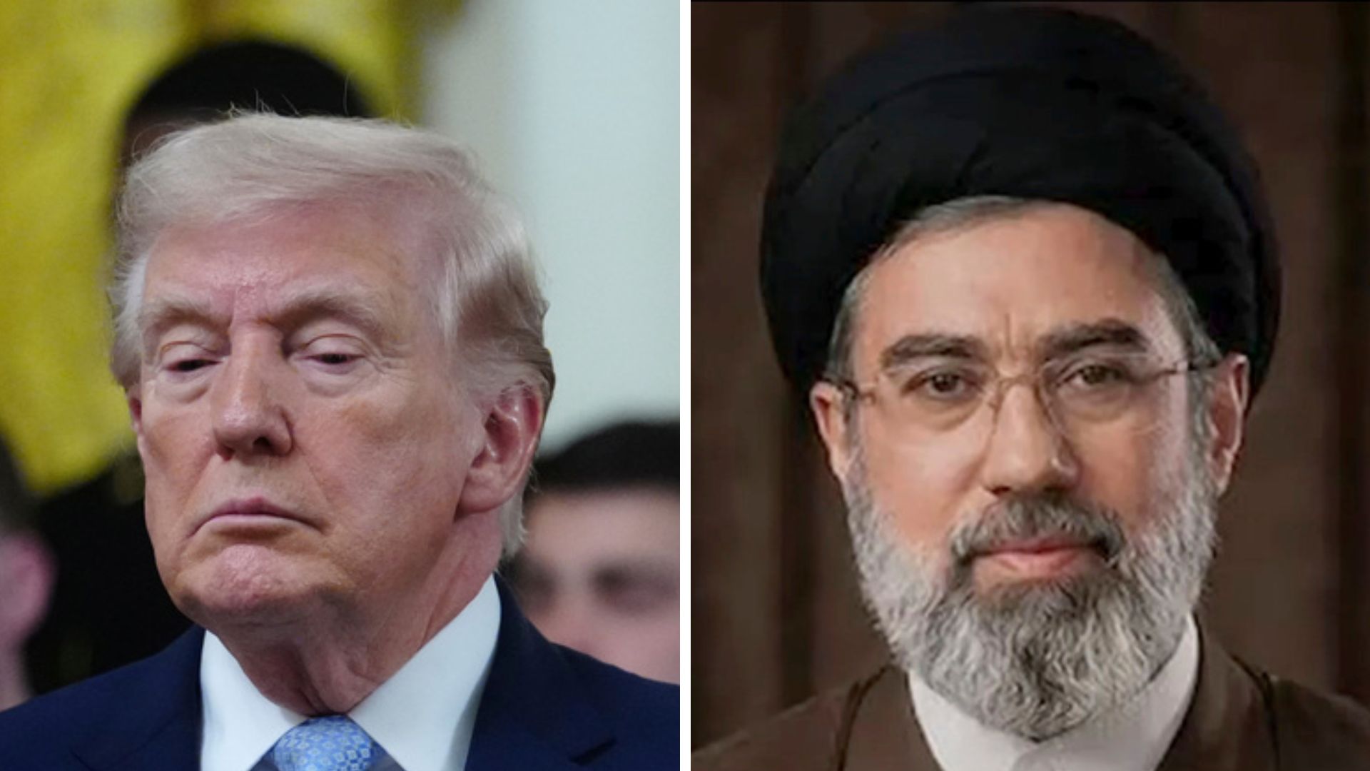 A combination photo of U.S. President Donald Trump and Iran Supreme Leader Mojtaba Khamenei